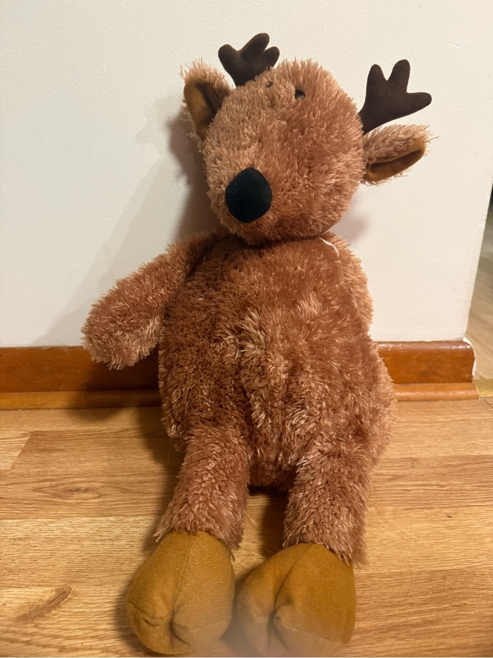 Vintage GUND Shaggy Brown Christmas Moose Reindeer Plush 14"
